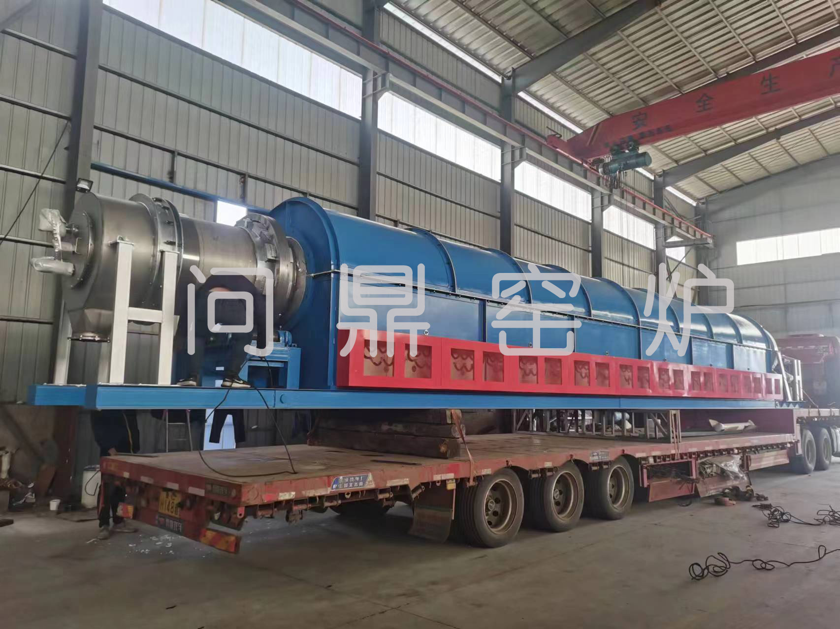 Φ0.95*16米电热回转炉整装待发